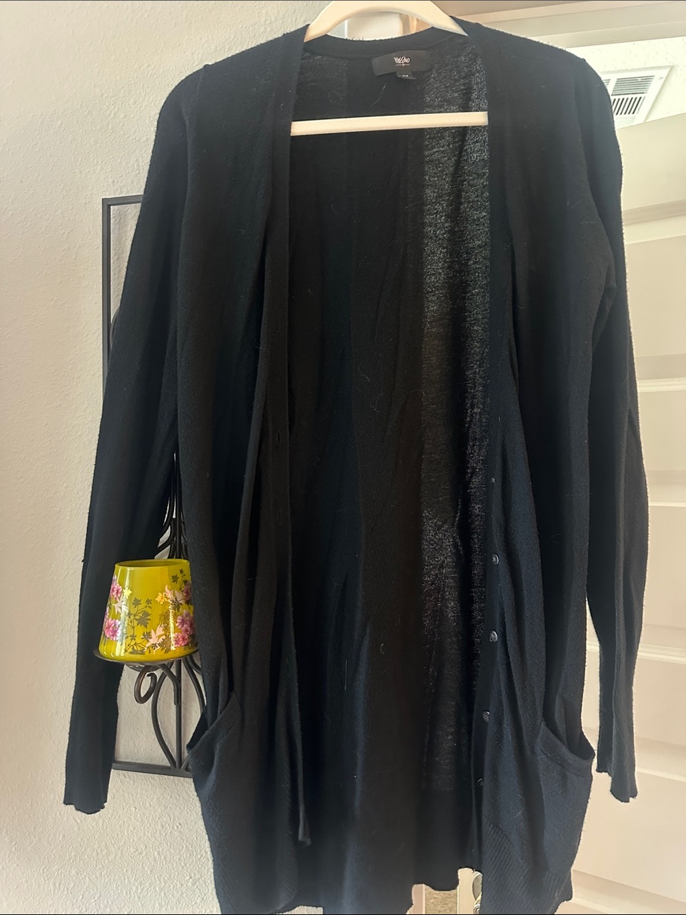 Mossimo Supply Co. Black Open-Front Cardigan with Pockets